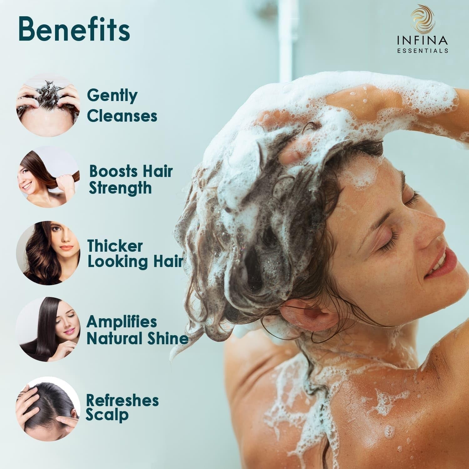 INFINA ESSENTIALS Biotin 2-in-1 Shampoo and Conditioner for Men & Women